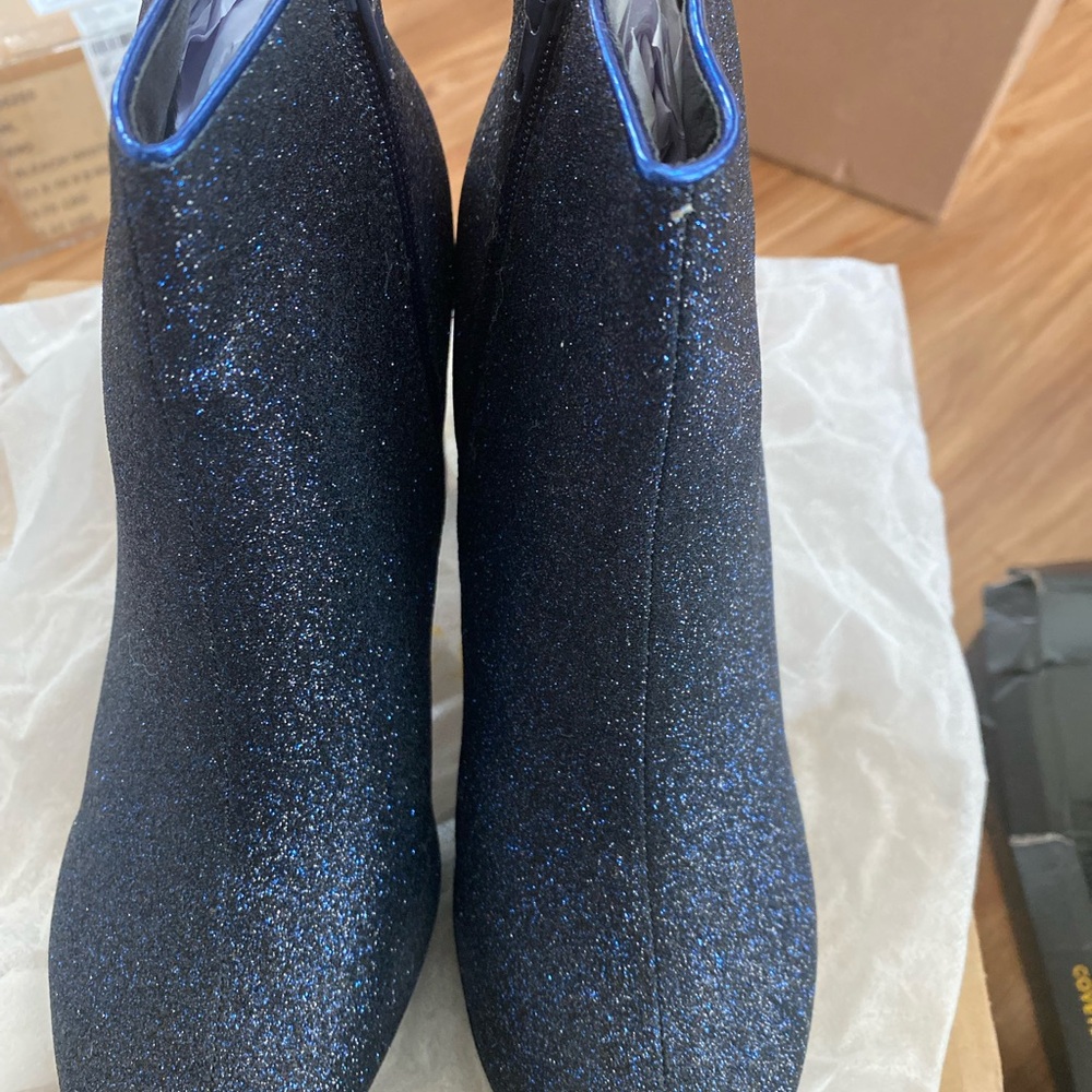 Sparkling Blue Ankle Boots